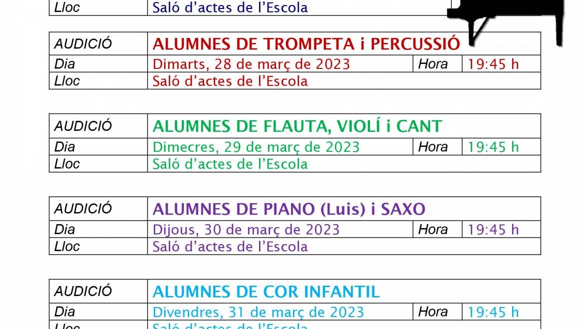 Audiciones 2º trim. 22/23