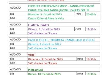 Audiciones 2º trim. 24/25