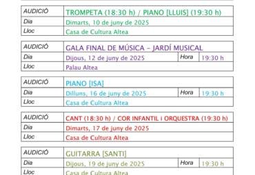 Audiciones 3º trim. 24/25
