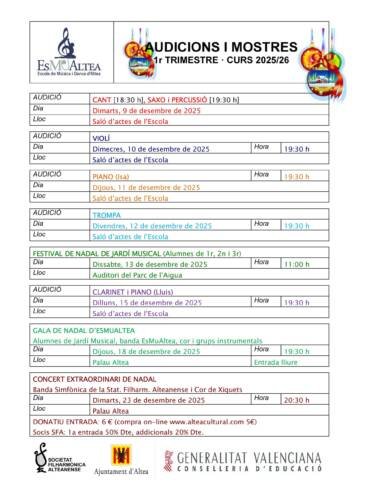 Audiciones 1º trim. 25/26