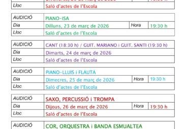 Audiciones 2º trim. 25/26