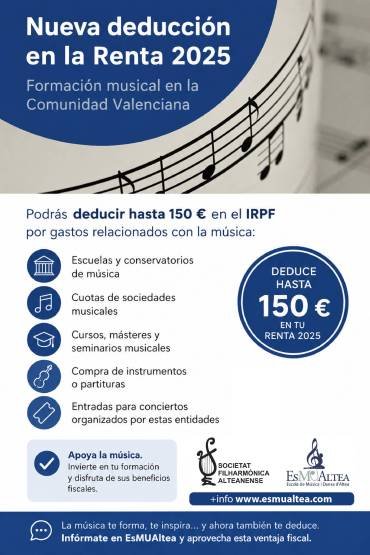 Nueva dedución de la renta 2025 en cuotas de música y cuotas de socios